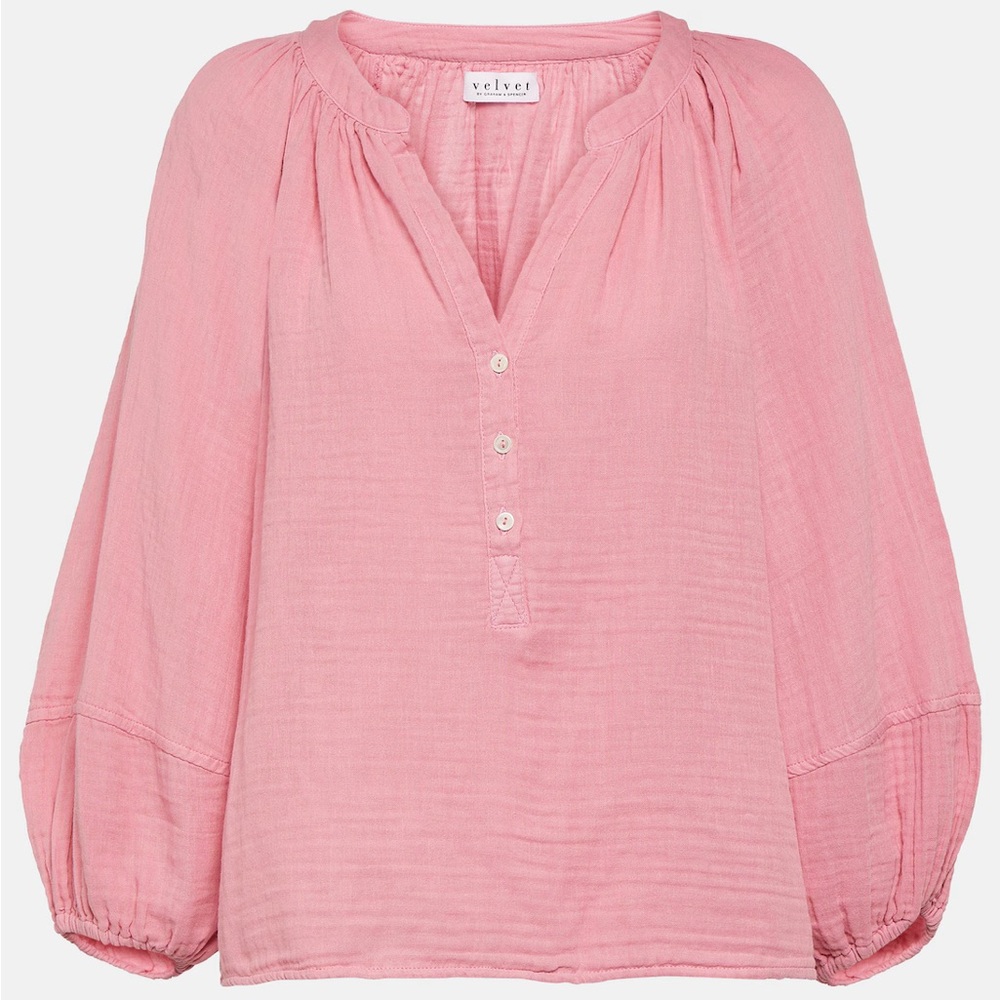 New With tags Velvet by Graham & Spencer 100% cotton gauze blouse